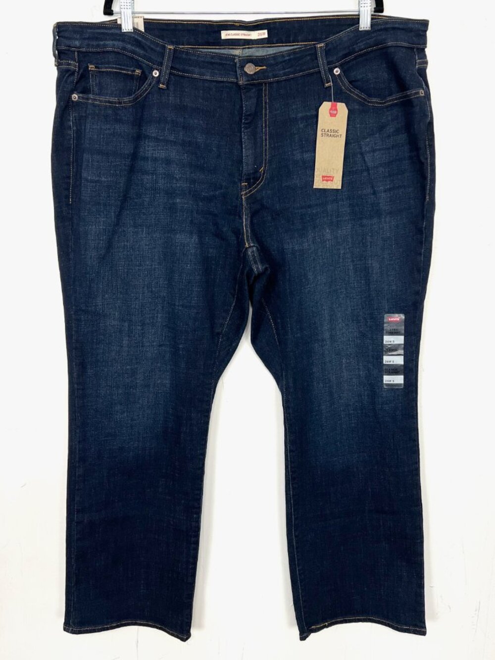 NWT Levi's 414 Classic Straight Dark‎ Wash Jeans Plus Size 26W S